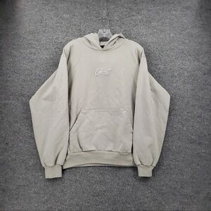 Ghost Hoodie Mens Gray Premium Basics Sweatshirt Long Sleeve Fleece embroidered
